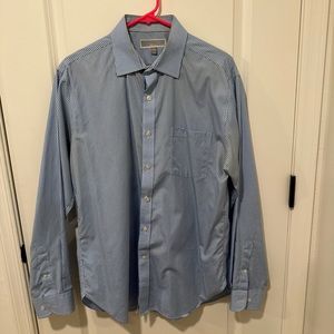 Michael Kors Dress Shirt Blue/White Plaid - Size 34/35 Neck 16